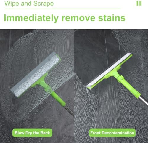 Shower Squeegee with 22.4"-30.1" Extendable Pole, Car Windshield, Bathroom - Image 2