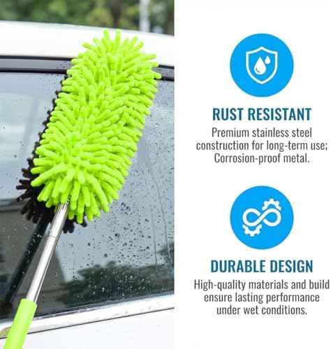 2PCS Car Interior Duster with Extension Pole, 9.45" to 28.35" Microfiber Soft - Image 3