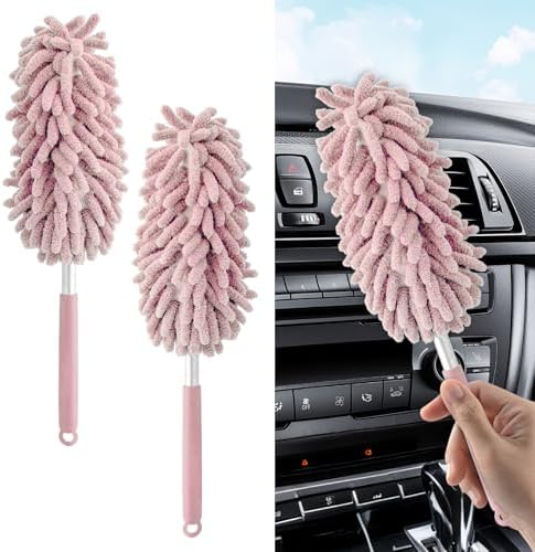 2PCS Car Interior Duster with Extension Pole, Car Detailing Supplies, Soft by Unknown