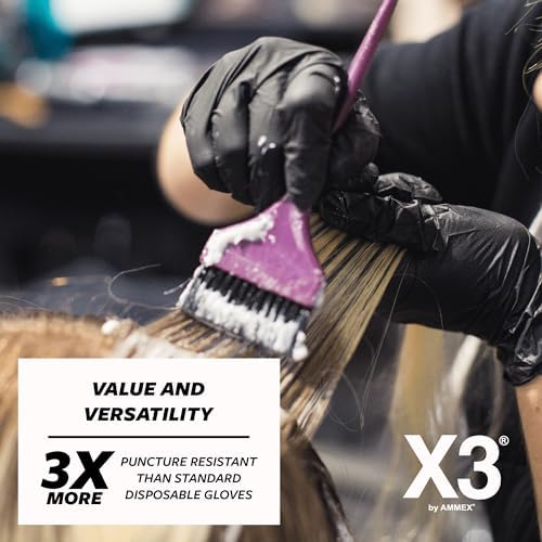 X3 Nitrile Disposable Gloves Latex Free 3 mil Black - Image 3