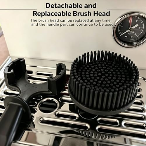 58mm Espresso Machine Group Replaceable Brush Head, Silicone Cleaning Brush - Image 3