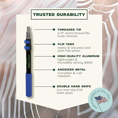 EVERSPROUT 5-to-12 Foot Cobweb Duster & Pole Combo, Extendable to 20 Ft - Image 4