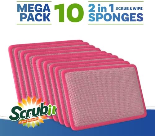 Scrub and Wipe Scrubbing Pads – SCRUBIT Dual Sided Scouring Pad and Sponge - Image 5