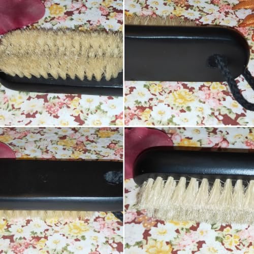 Wooden Nail Brush Cleaner with 100% Natural Boar Bristles Black - Image 3