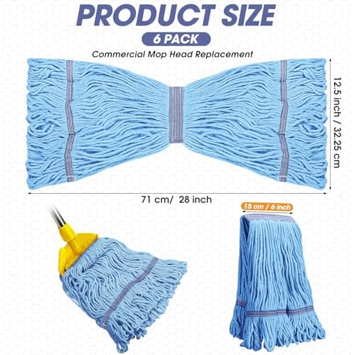 Eccliy 6 Pack Mop Heads Replacement 18 Oz Loop End - Image 2