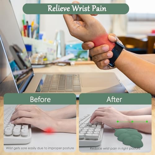 Green Cloud Mouse Pad and Keyboard Wrist Rest 4PCS Extended Forest Mountain - Image 4
