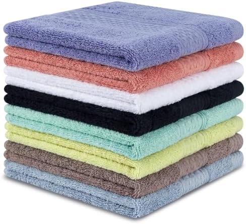 Washcloths Set, 13x13 Inch 8 Colors by Unknown