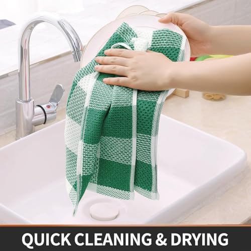 Homaxy 100% Cotton Waffle Weave 4 Pack Kitchen Towels - Image 4