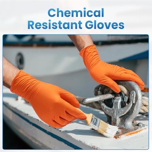 Borje Orange 8 Mil Nitrile Disposable Gloves - Image 5