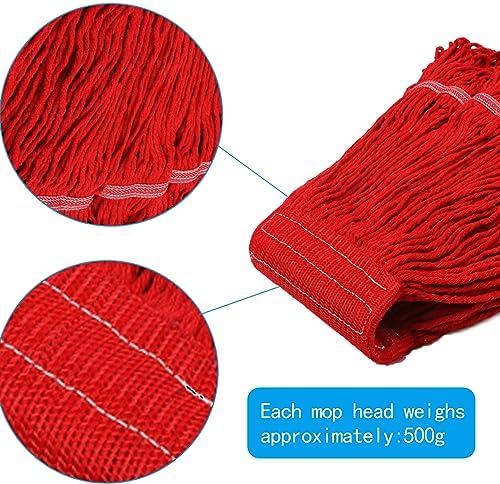 3-Pack Commercial Red Cotton Loop Wet Mop Head Refill - Image 2