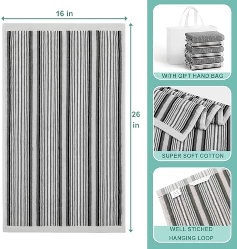 Kitchen Dish Towels for Drying Dishes, Large Cotton Kitchen Towels, Stripped - Image 2
