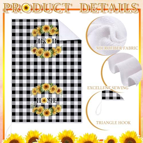 Bencailor 4 Pcs Sunflower Kitchen Towels Set, Hand Tea Towels Gifts - Image 3