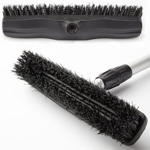 2PACK of Black Bristle 12.2" Cleaning Path Outdoor Water Push Floor Broom Black by JINCLEAN