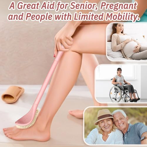 New Foot Brush with Extra-Long Handle, 3-in-1 Foot Scrubber - Image 5