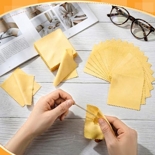 Hoteam 500 Pcs Jewelry Cleaning Cloth Silver Polishing Cleaner Cloth 3.15 x - Image 5