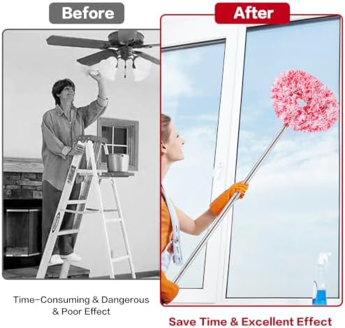 Ceiling Fan Cleaner Duster Reusable Microfiber Ceiling Fan Blade Cleaner - Image 4