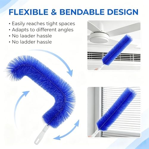 Bendable Microfiber Head, Reusable Dust Remover，Fan Cleaning Brush Washable and - Image 2
