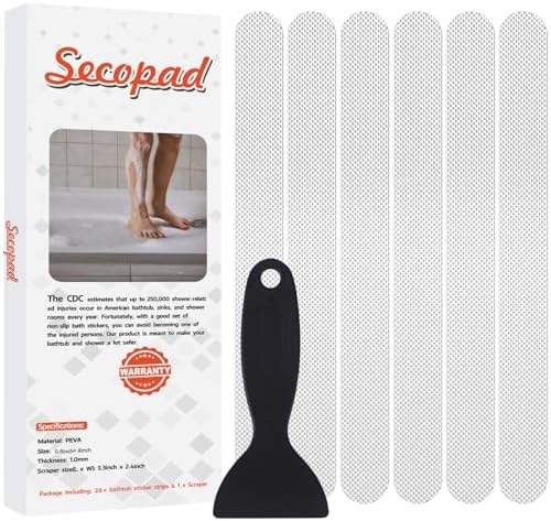 Secopad 24PCS Strip Non Slip Bathtub Stickers by Secopad