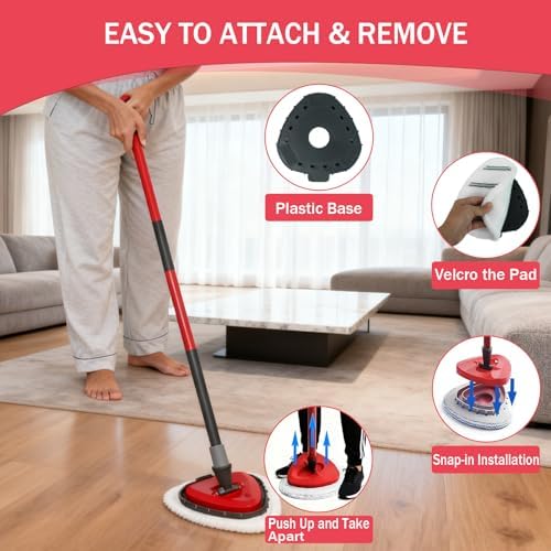 Triangule Flat Mop Replacement Pads, Spin Mop Pad Replacement, 5 Pack Mop - Image 4