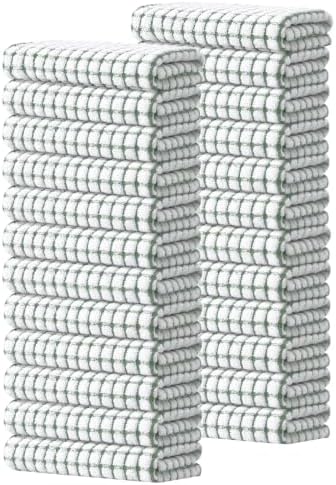 Kitinjoy Cotton 24 Pack Terry Kitchen Towels, Grass Green by Kitinjoy