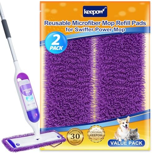 KEEPOW Reusable Power Mop Pads Compatible by KEEPOW