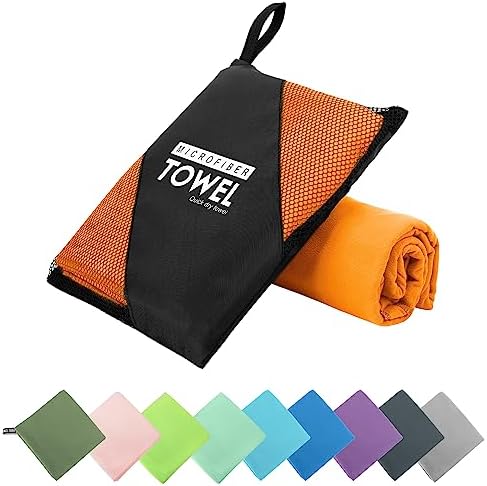 Microfiber Travel Towel, Quick Dry Camping & Gym Towel. Compact by ZIUDBOC