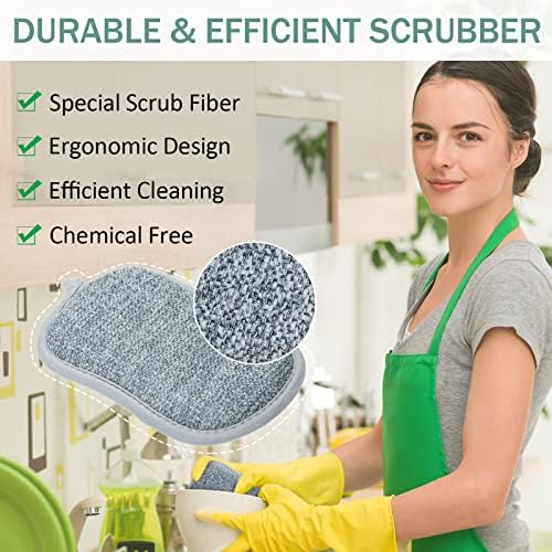 24 Pcs Reusable Scrub Sponges, Microfiber Washing Dish Scrubber - Image 5