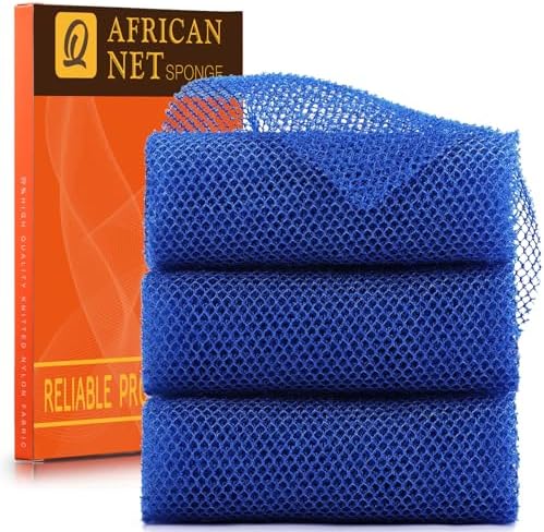 UJFQBH 3 Pieces African Bath Sponge African Net Long Net Bath Sponge by BuyNow