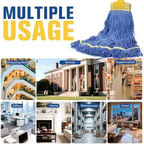 Matthew Cleaning Commercial Mop Head Replacement, 5 Inch Wide Headband - Image 7