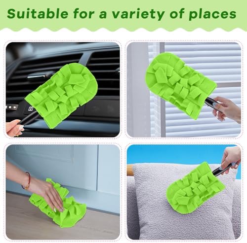 6 Pcs Reusable Duster Refills Washable Pads, Olive Green - Image 5