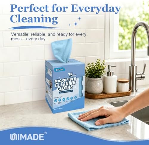 UNIMADE Microfiber Cleaning Cloth, 75 Sheets Microfiber Towels - Image 5