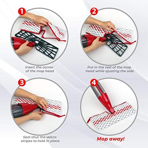Flammi 4-Pack Washable Spray Mop Refills - Image 5