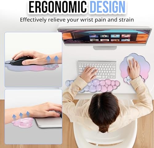 Cloud Wrist Rest Gel Set — Ergonomic Cloud Wrist Rest Keyboard and Mouse Pad - Image 5