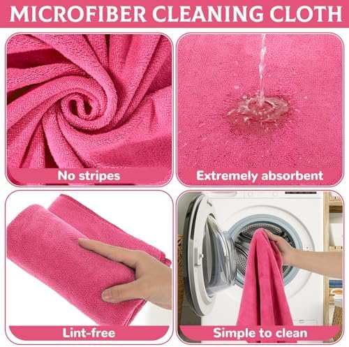 6 Pcs Extra Large Microfiber Cleaning Cloth Reusable Microfiber Towels Thick - Image 3