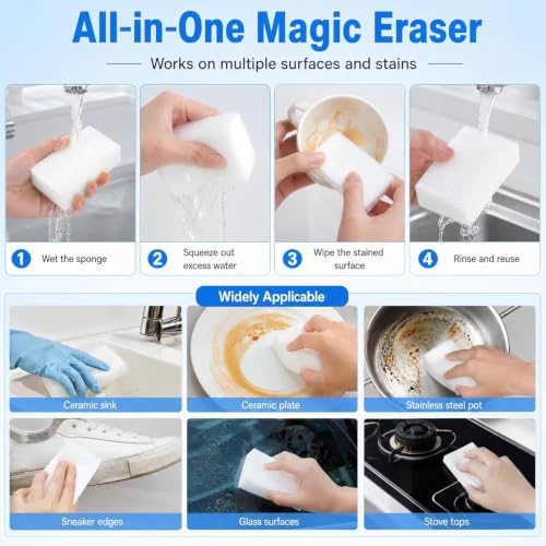 Extra Thick Magic Eraser Sponge, Melamine Cleaning Pads, 10 Pack - Image 2