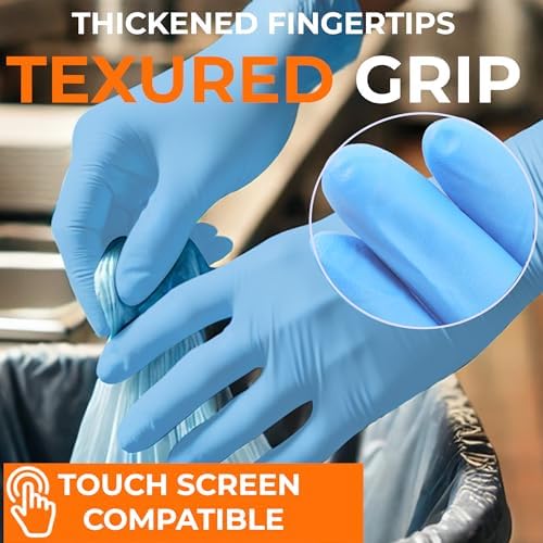 Serenelife 100 count Medium Gloves Nitrile Disposable Latex & Powder Free - Image 3