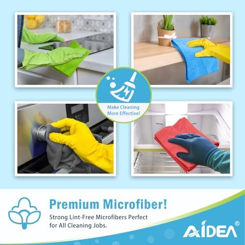 AIDEA Microfiber Cleaning Cloth Grey-100PK, Cleaning Rags - Image 7