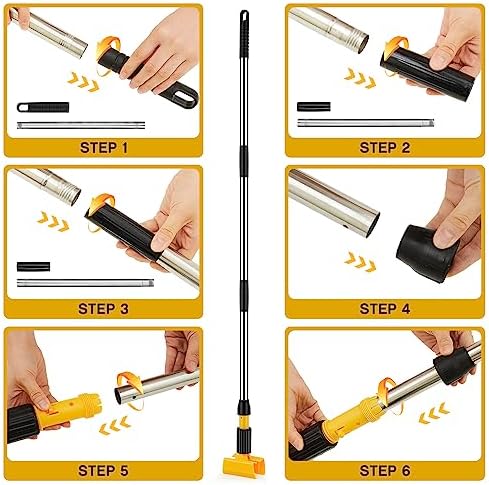 Thyle 6 Pack Stainless Steel Commercial Mop Handle - Image 3
