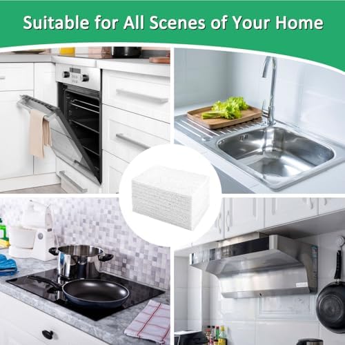 CONLI 100 PCS Scouring Pad Reusable Household White Scrubbing Pads - Image 6