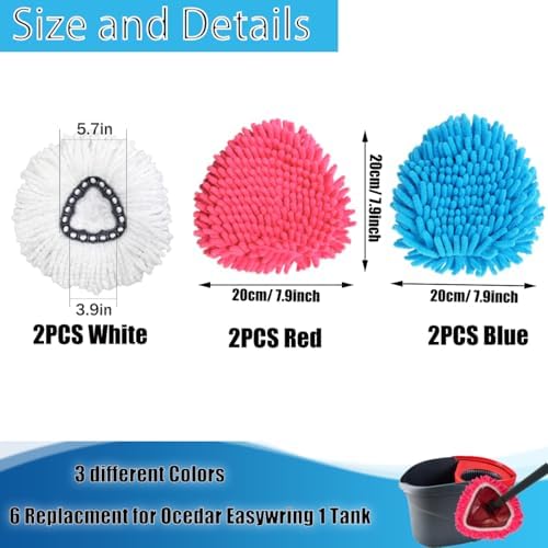 6PCS Spin Mop Heads Replacements Compatible - Image 2