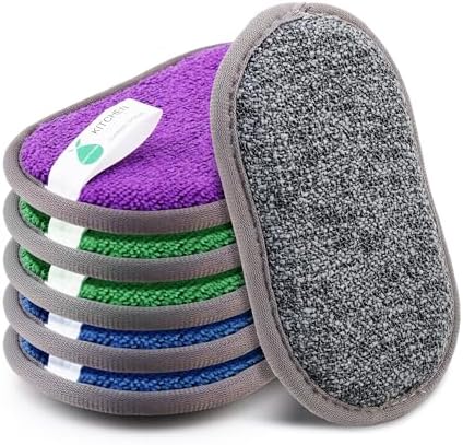Multipurpose Sponges Kitchen, 6 Pack Reusable Non-Scratch Scrub Sponge by GREENPOMELO