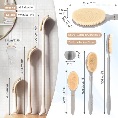 Foot Brush & Back Scrubber Set, 27.5''Adjustable Foot Scrubber - Image 2