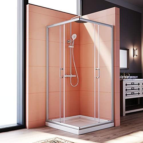 ELEGANT Corner Shower Enclosure 34'' D. x 34'' W. x 72'' H., Double Sliding - Image 2