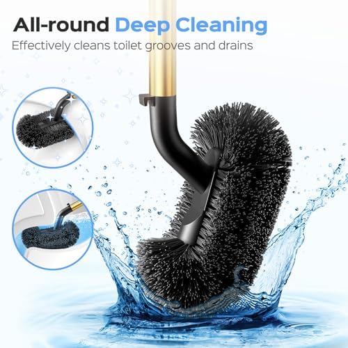 HAMITOR Toilet Plunger and Brush Set: 2 in 1 Stainless Steel Combo - Image 2