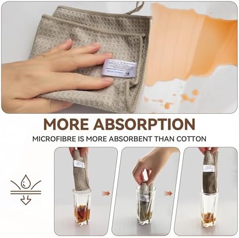 6Pcs Waffle Pattern Microfibre Glass Cleaning Cloth - Image 5