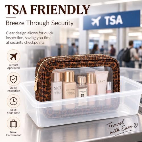 2PCS Clear Makeup Bag Set, Waterproof TSA Approved Toiletry Bags Zipper - Image 4