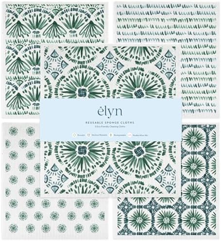 ELYN Swedish Dishcloths, Reusable & Washable Sponge Cloths, Absorbent Cleaning by ELYN