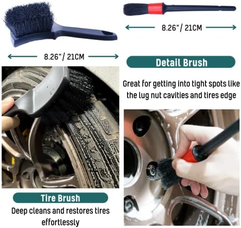 oesee Professional 4 Pack Long Handle Wheel Brush Kit - Image 3