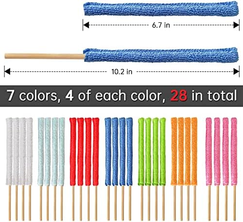 28Pcs Microfiber Detail Duster Sticks Crevice Cleaning Tool, Mini Duster - Image 2