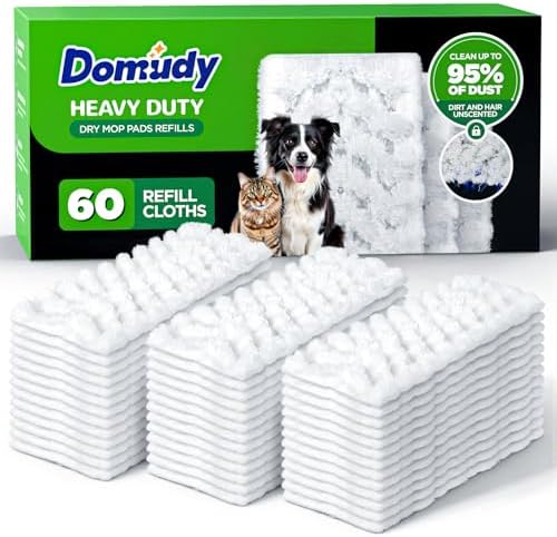 60 Count Heavy Duty Dry Sweeping Cloths Refills by Domudy